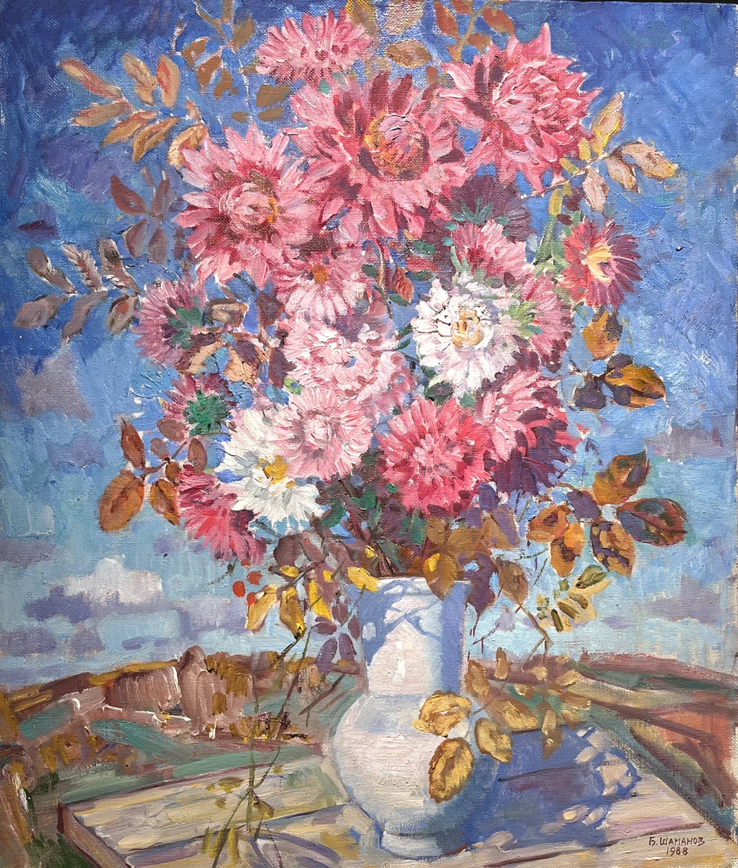 «Осень, красное и синее», Шаманов Борис Иванович, художник, купить картину