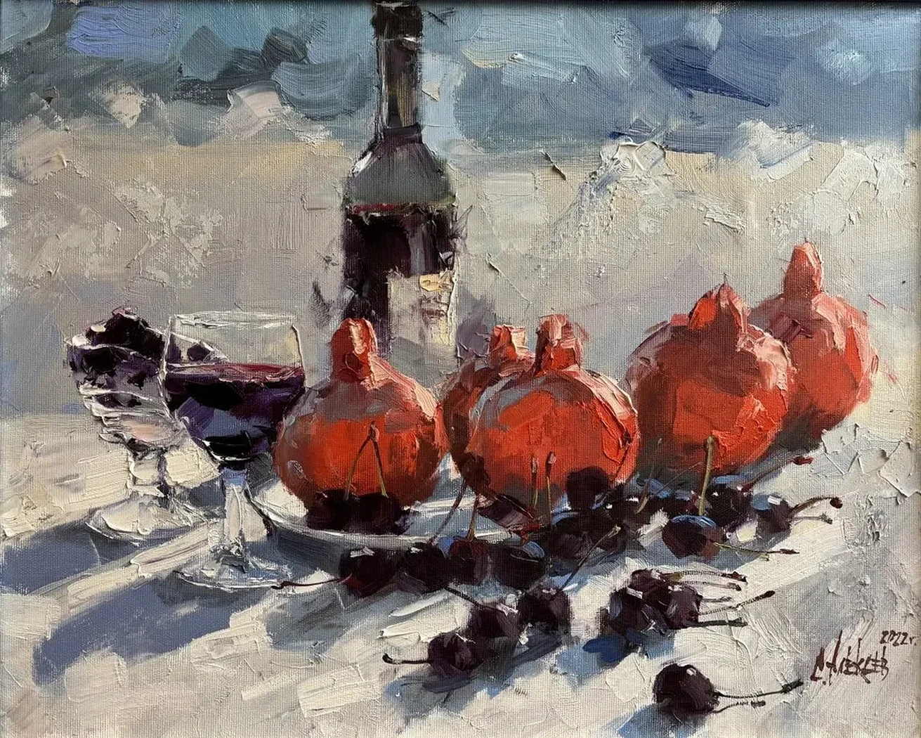 «Вино и гранаты», Алексеев Сергей, художник, купить картину.
