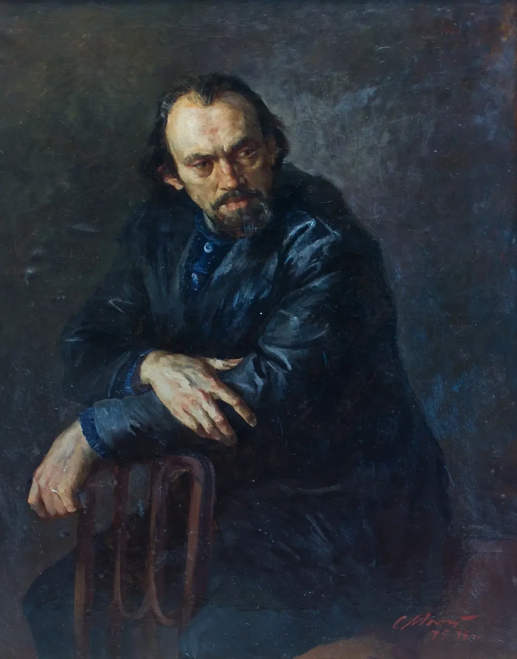 «Режиссер Ленфильма И.В. Усов», Молодых Станислав Семёнович, удожник, купить картину, купить, работу, живопись, аукцион, галерея ОПХ, портрет, соцреализм, бидспирит, Bidspirit