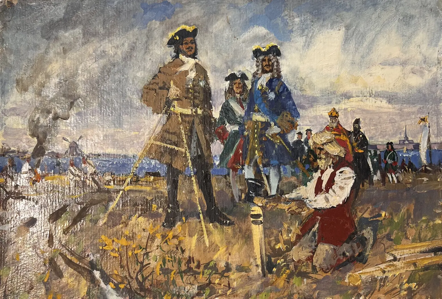 «Петр I на строительстве Петербурга», Яркин Владимир Петрович, художник, купить картину, купить, работы, живопись, галерея ОПХ, аукцион