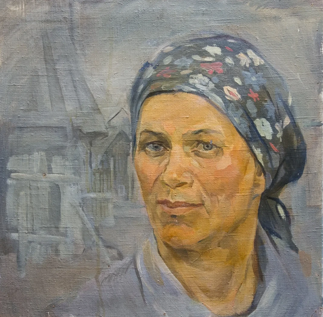 «Валентина Васильевна Савельева», Кучина Надежда Николаевна, художник, купить картину, купить, работу, живопись, аукцион, галерея ОПХ, портрет, соцреализм, бидспирит, Bidspirit