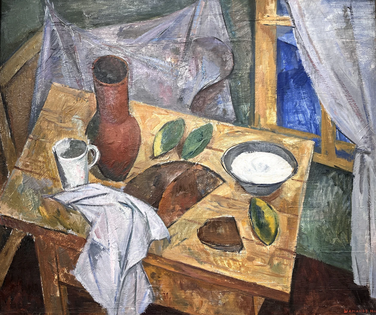 «Натюрморт с молоком», Шаманов Б.И., картина, живопись