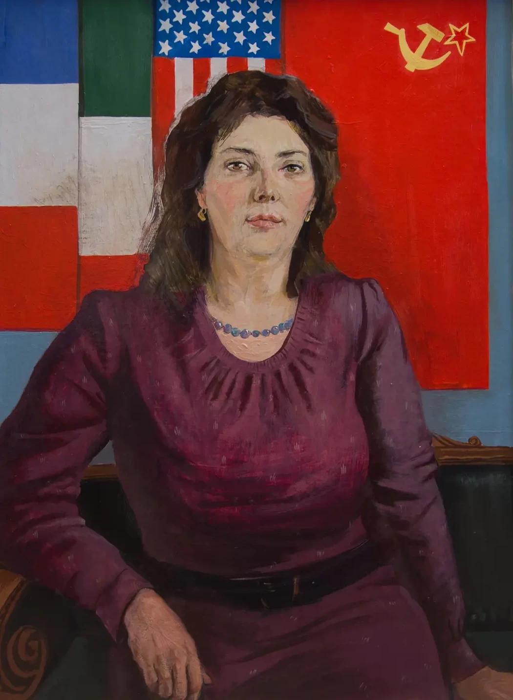 «Портрет Садовниковой Е.А. (активист Комитета защиты мира).», Ковалева Ирина Семёновна, художник, купить картину, купить, работу, живопись, аукцион, галерея ОПХ, портрет, соцреализм, бидспирит, Bidspirit