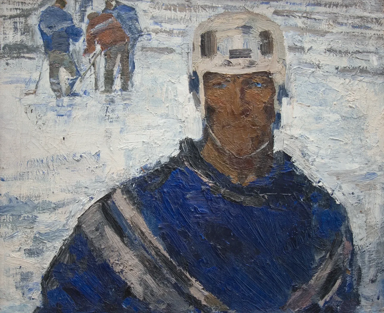 «Портрет хоккеиста», Гетманская Ирина Ивановна, художник, купить картину, купить, работу, живопись, аукцион, галерея ОПХ, портрет, соцреализм, бидспирит, Bidspirit