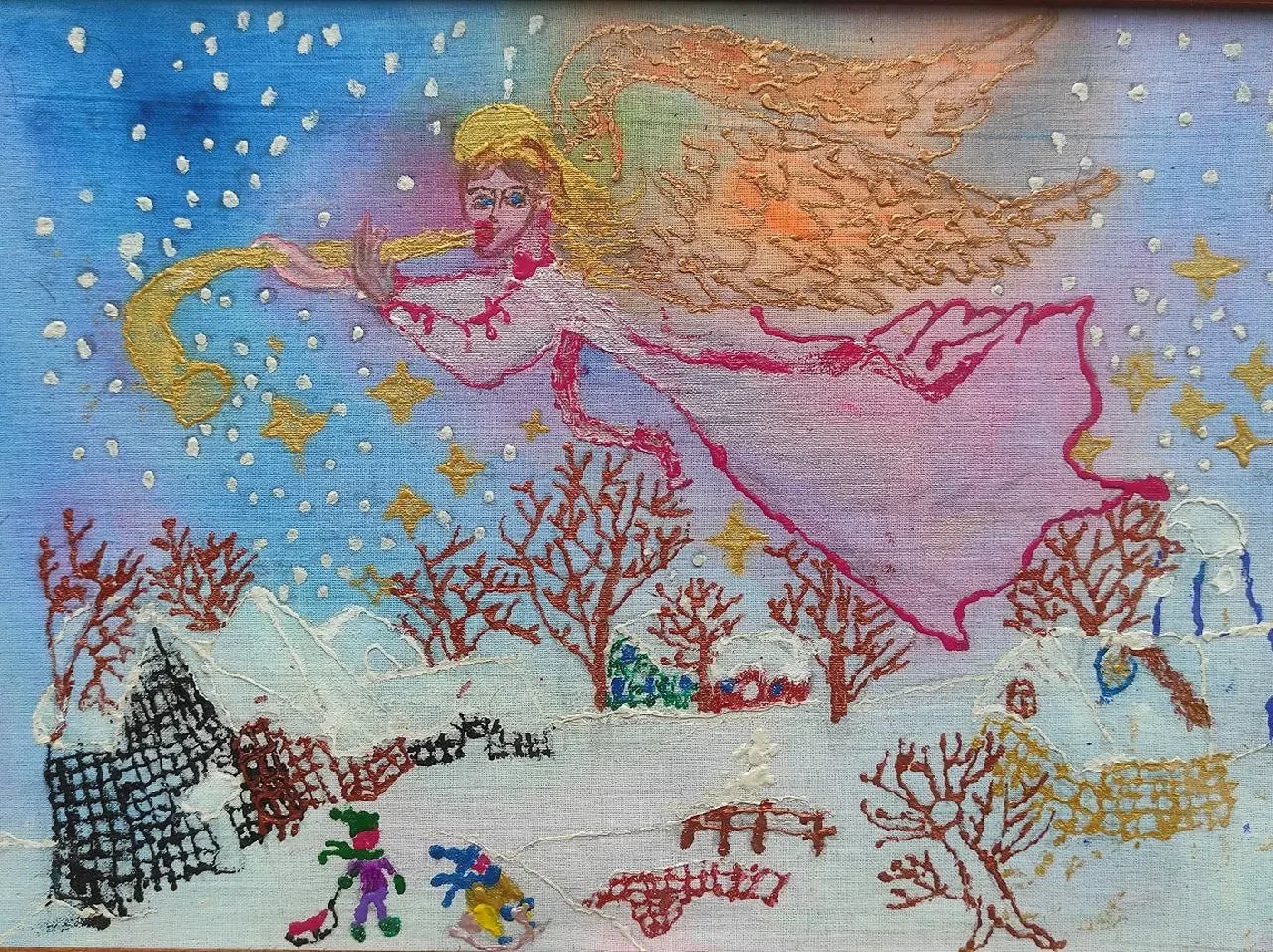 «Летящий ангел», Волкова Елена, художник, купить картину, купить, работы, аукцион, живопись, галерея ОПХ, Bidspirit, бидспирит, магазин