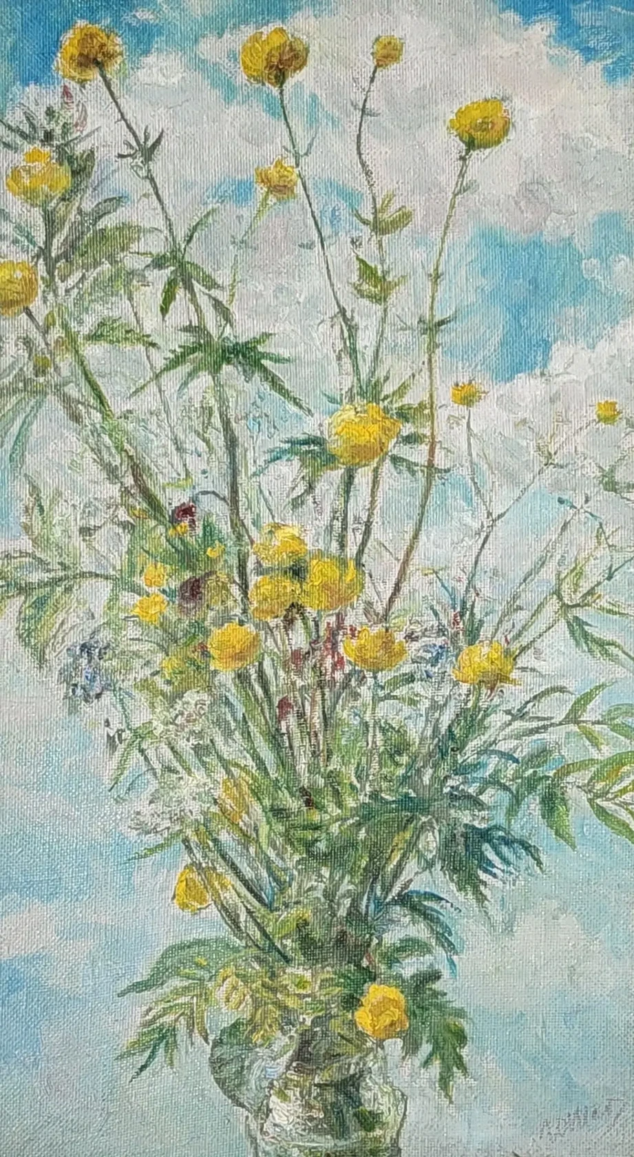 «Купавки», Шаблыкин Юрий Михайлович, художник, купить картину, купить, работы, аукцион, живопись, галерея ОПХ, Bidspirit, бидспирит, магазин, выставка