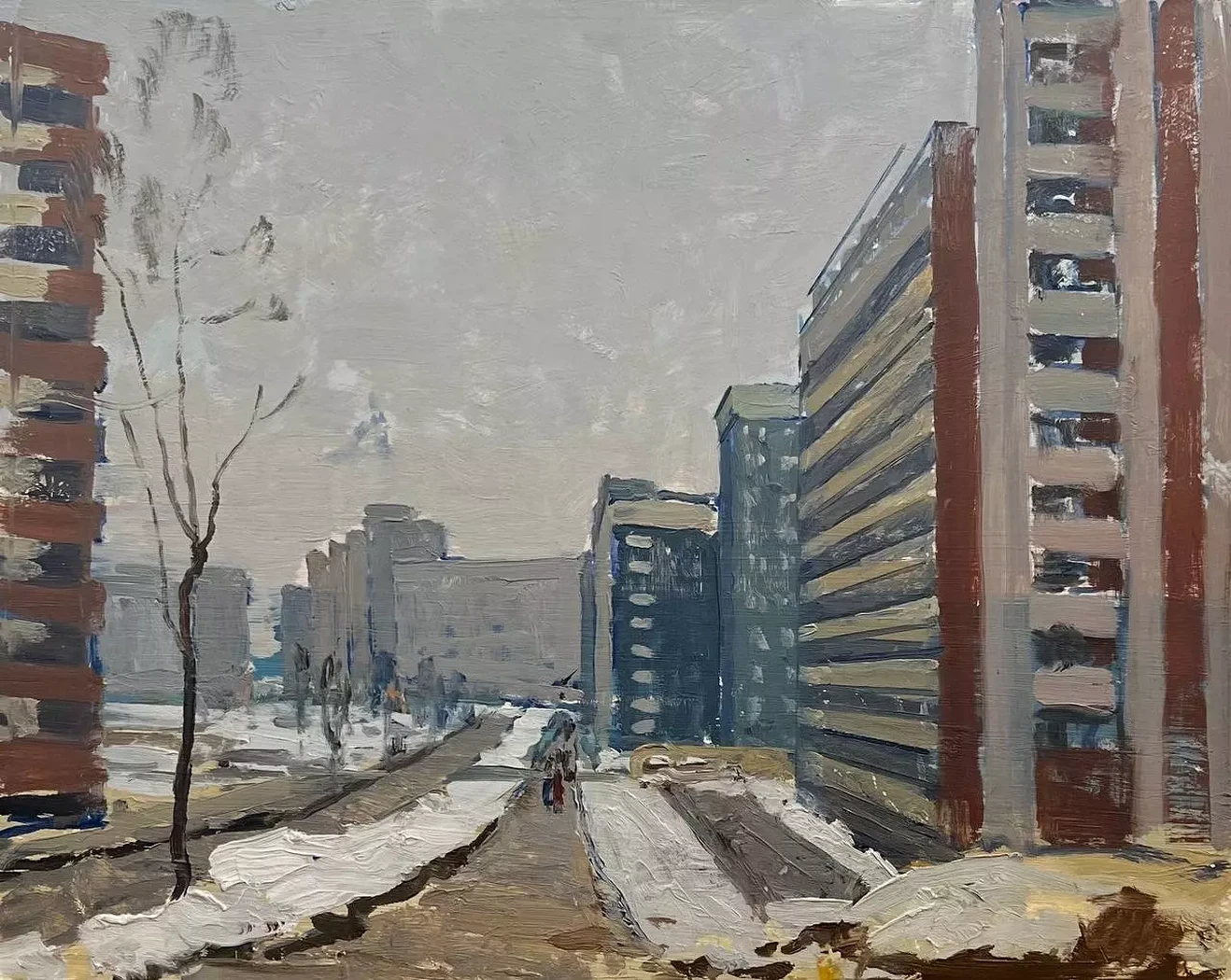 «Ленинград. Новостройки», Падва Ефим Давыдович, художник, купить картину, купить работы, галерея ОПХ, выставка «Мастерская - Ленинград» Ефим Падва и его любимый город