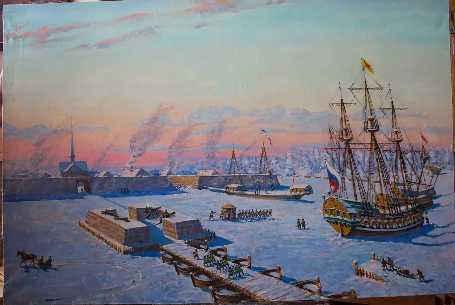«Первая зимовка кораблей Петра I 1703 г.», Яркин Владимир Петрович, художник, купить картину