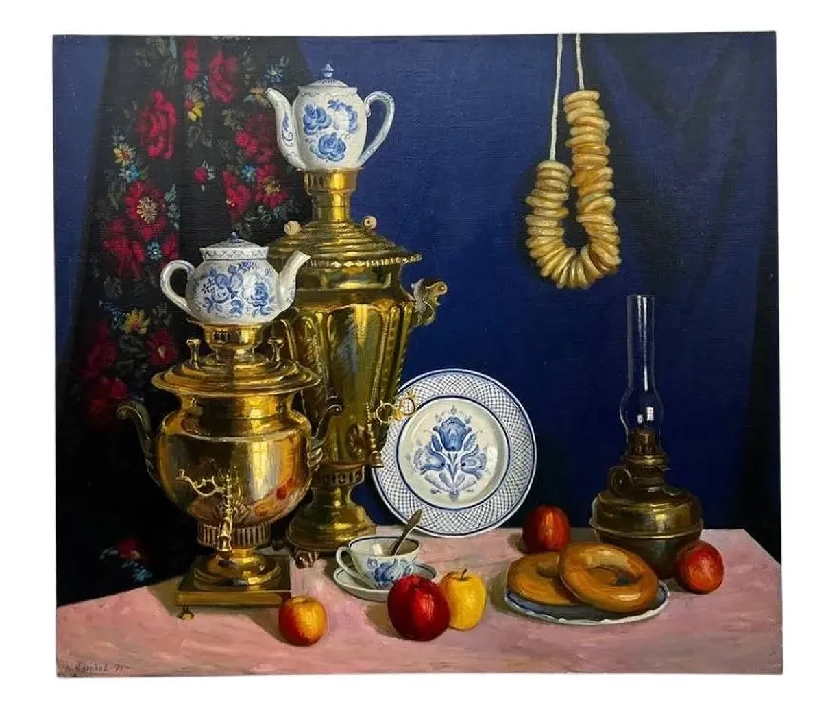 «Самовар большой, самовар маленький», Коробов Виктор Анатольевич , художник, купить картину, купить, работы, аукцион, живопись, галерея ОПХ, Bidspirit, бидспирит, магазин, выставка