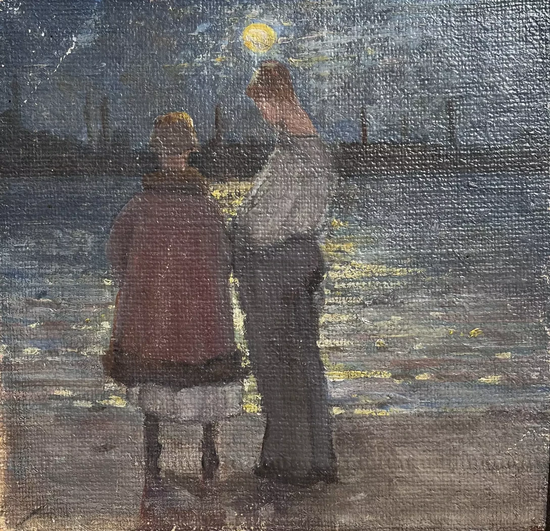 «(При Луне). Свидание на Неве», Вахрамеев Александр Иванович, художник, купить картину