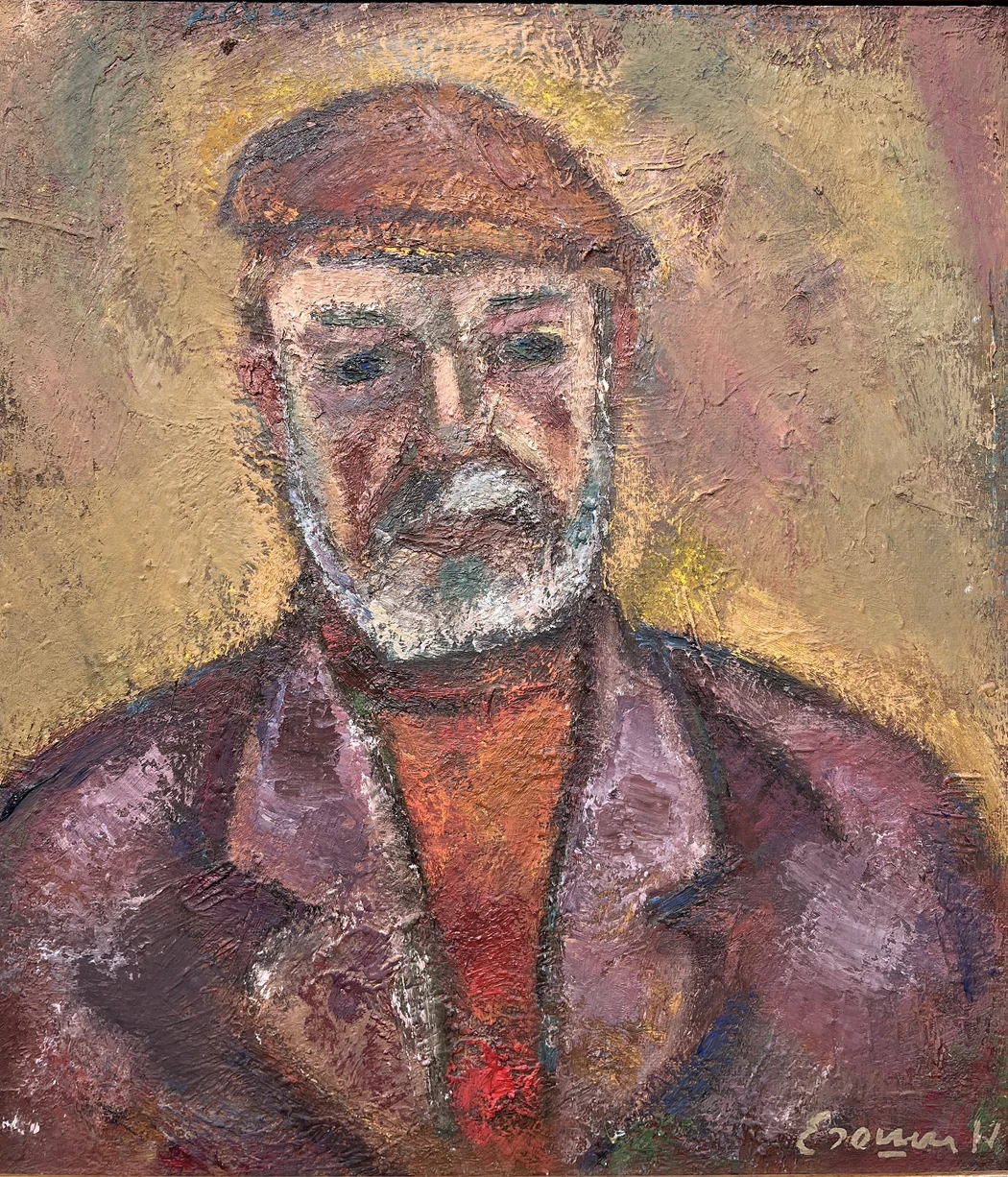 «Автопортрет в кожаной кепке»,Егошин Г.П., картина, живопись