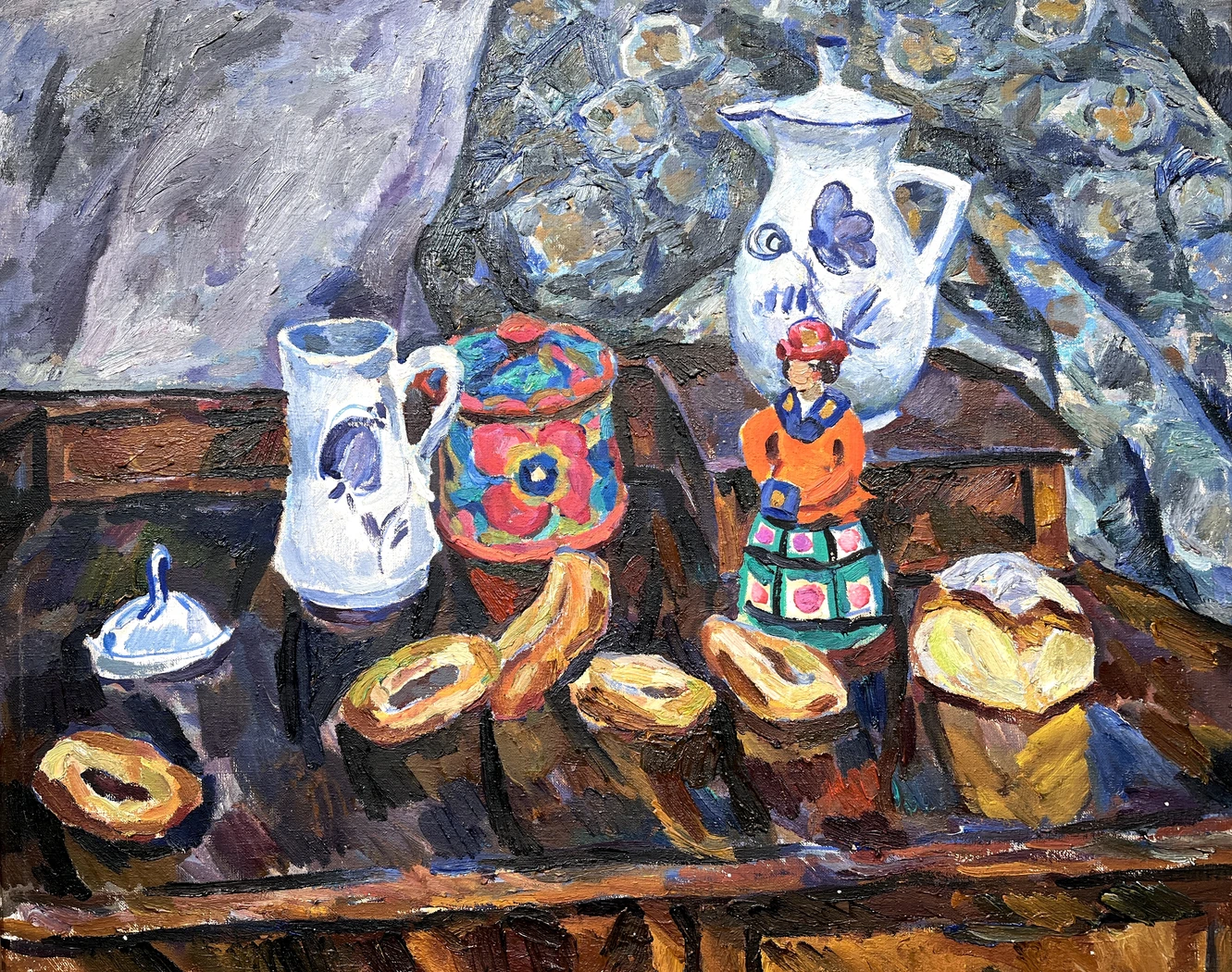 «Натюрморт с баранками», Рахина В.И., картина, живопись