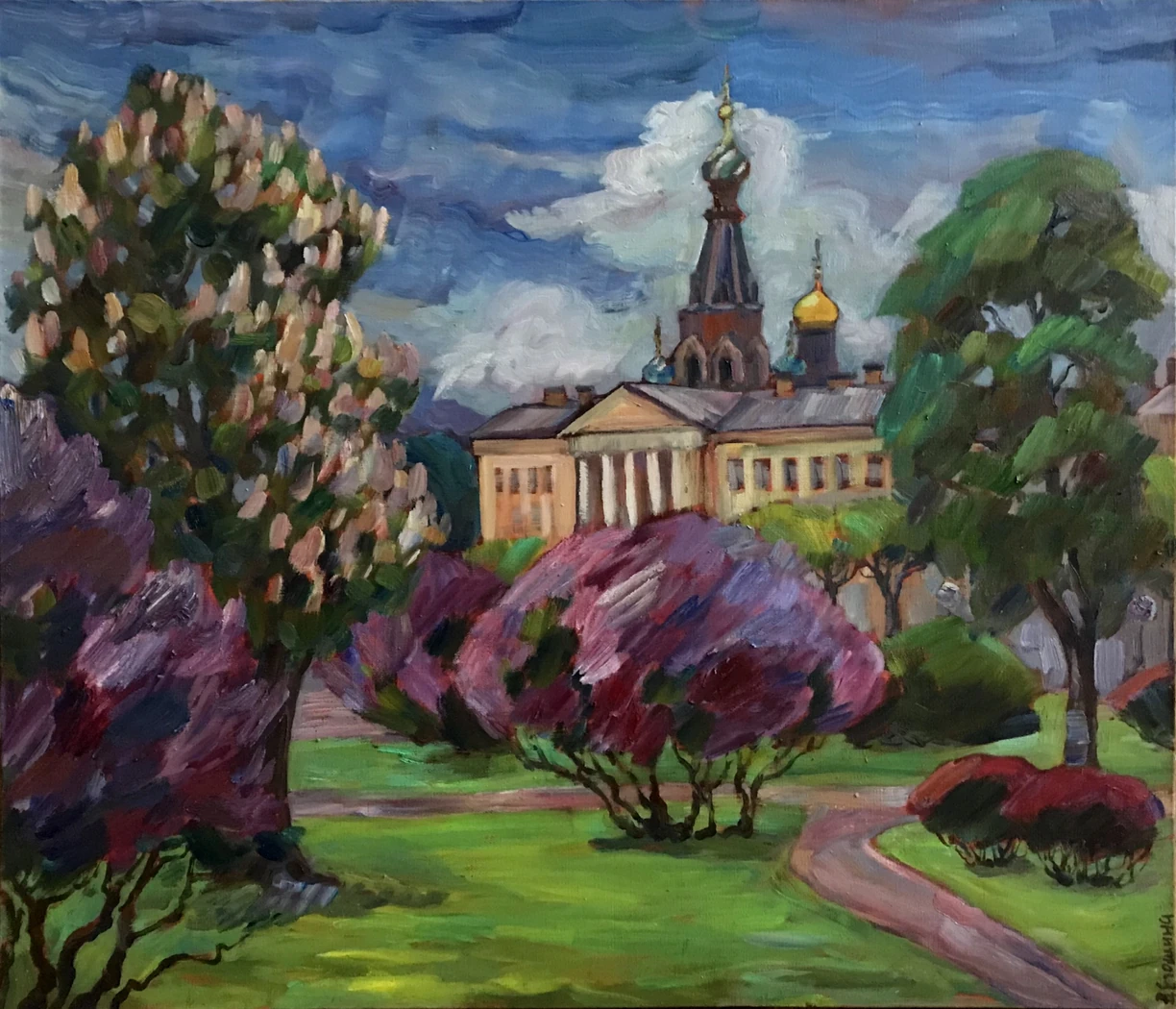 «Марсово поле перед грозой. Сирень», Егошина Вера, художник, купить картину