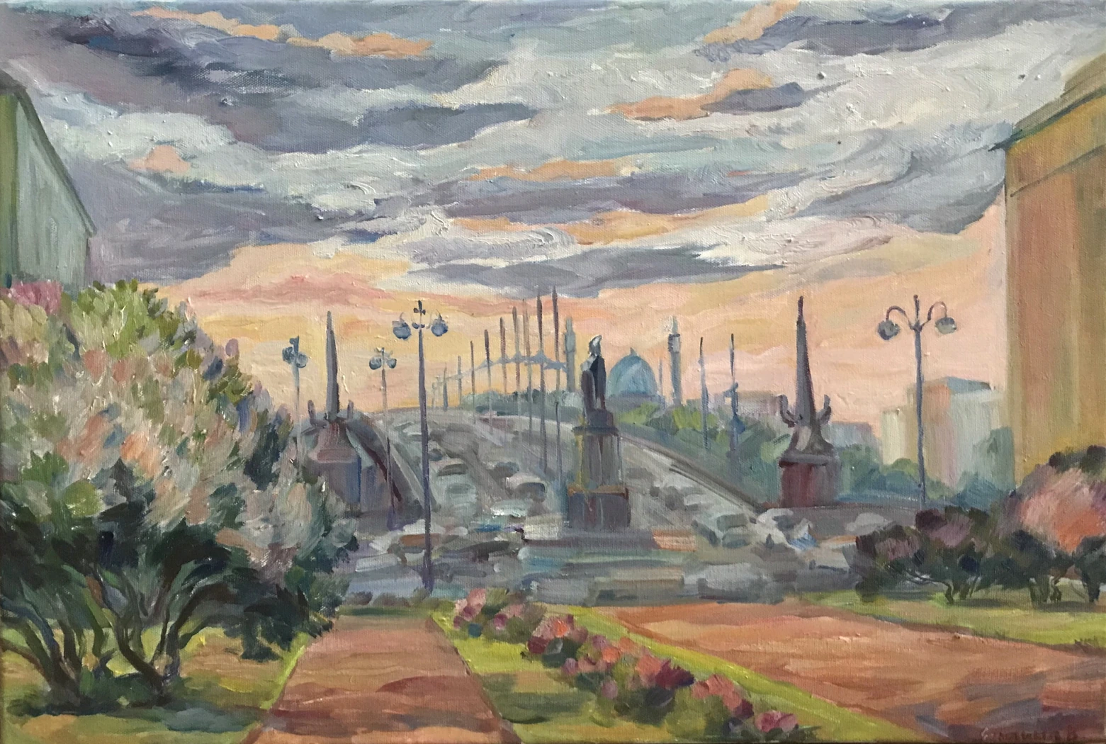 «Вид на Троицкий мост. Сирень», Егошина Вера, художник, купить картину