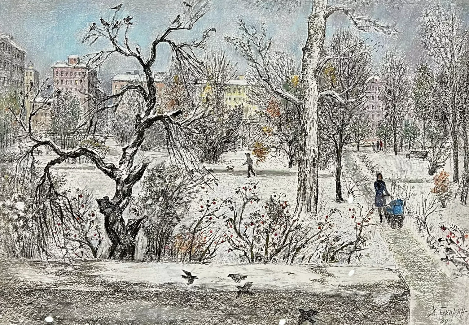 «Садик в снегу», Бекарян Дзовинар Аровна, художник, купить картину