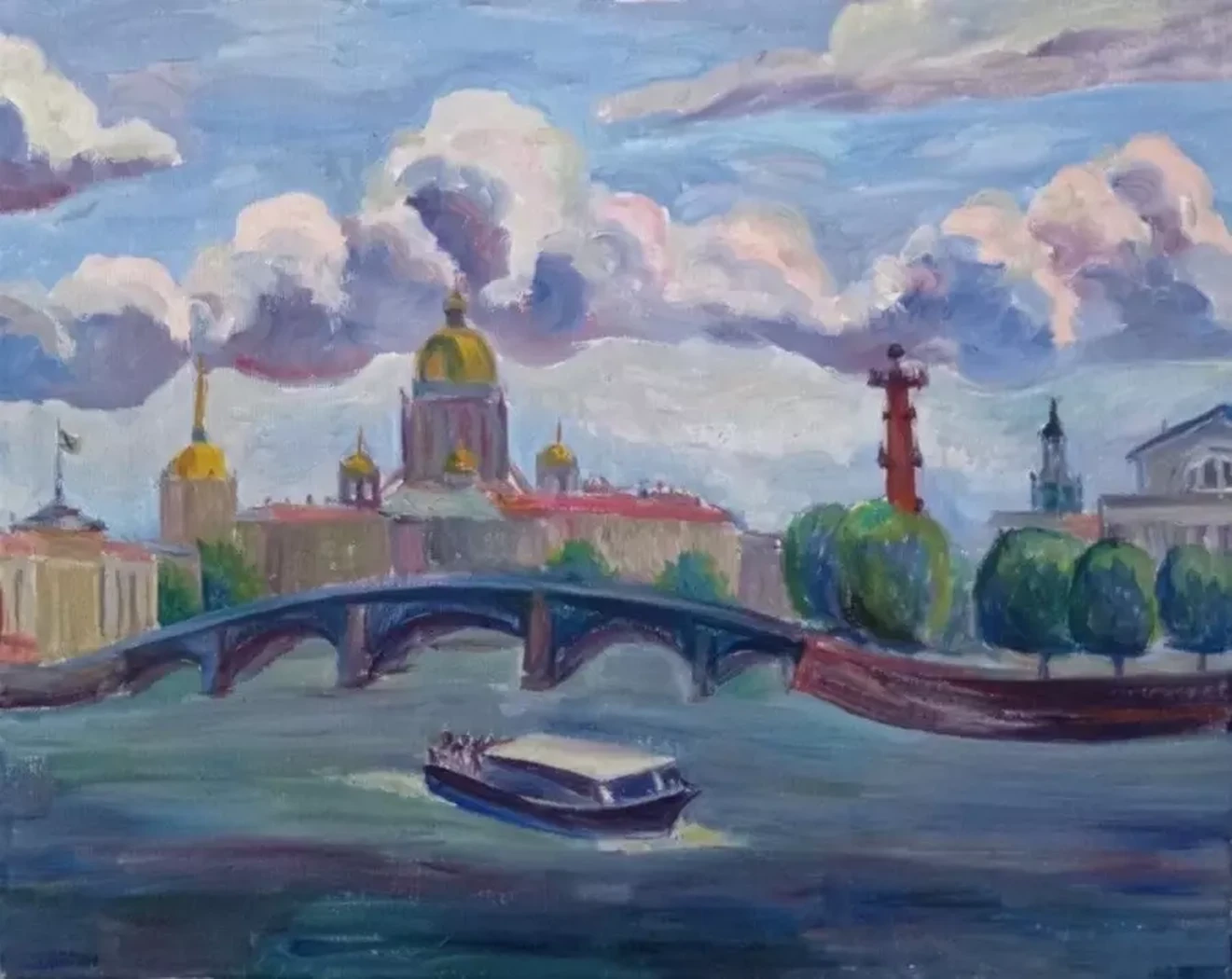 «Ветреный день на Неве», Егошина Вера Алексеевна, художник, купить картину
