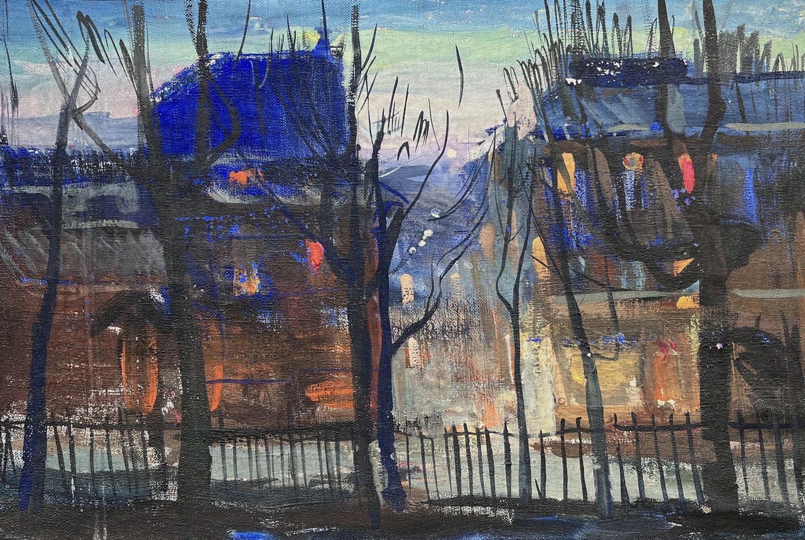 «Вечерняя улица», Аршакуни З.П., картина, живопись