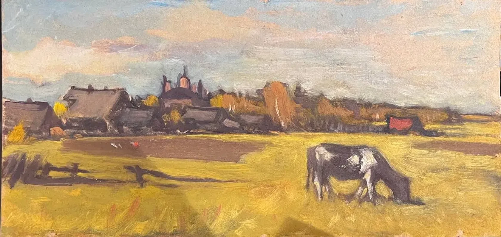 «Село (Сарыево)», Борисов Борис Дмитриевич, художник, купить картину, купить, работы, аукцион, живопись, галерея ОПХ, Bidspirit, бидспирит, магазин