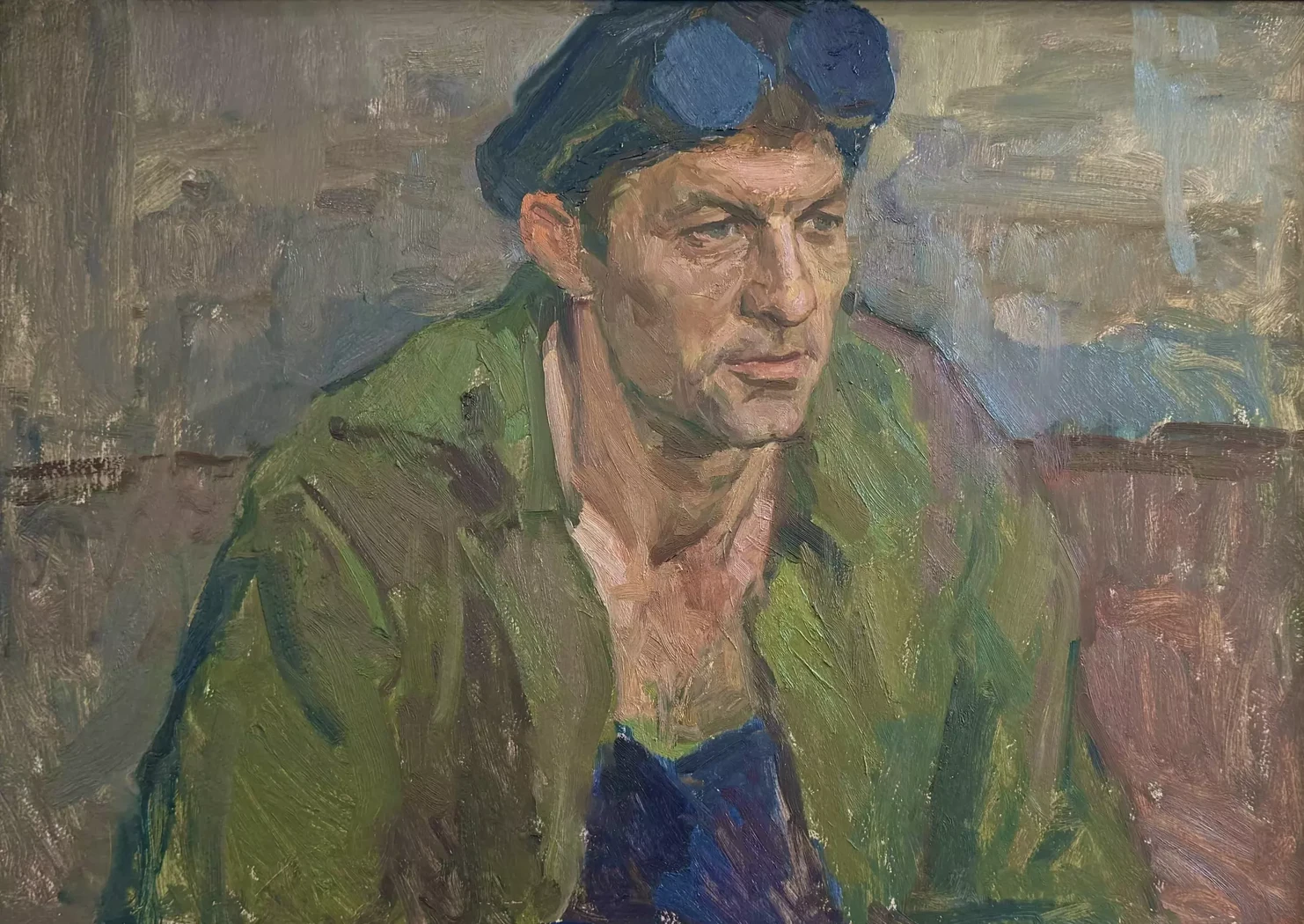 «Портрет сталевара», Зачиняев Василий Никитович, художник, купить картину, купить, работы, выставка, живопись, галерея ОПХ, портреты, выставка портретов, соцреализм