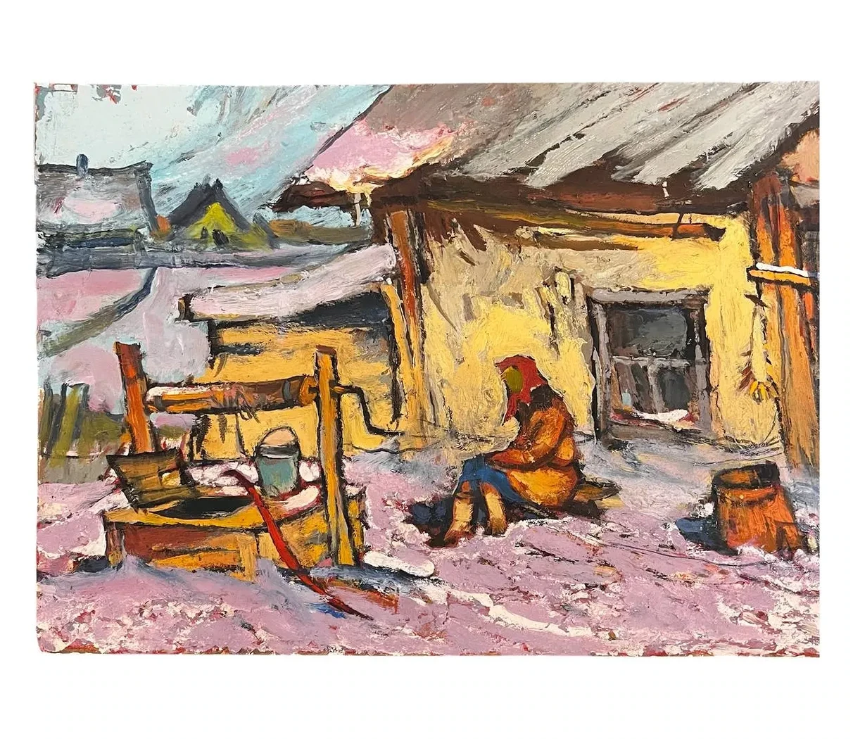 «Пригревает», Борисов Борис Дмитриевич, художник, купить картину, купить, работы, аукцион, живопись, галерея ОПХ, Bidspirit, бидспирит, магазин