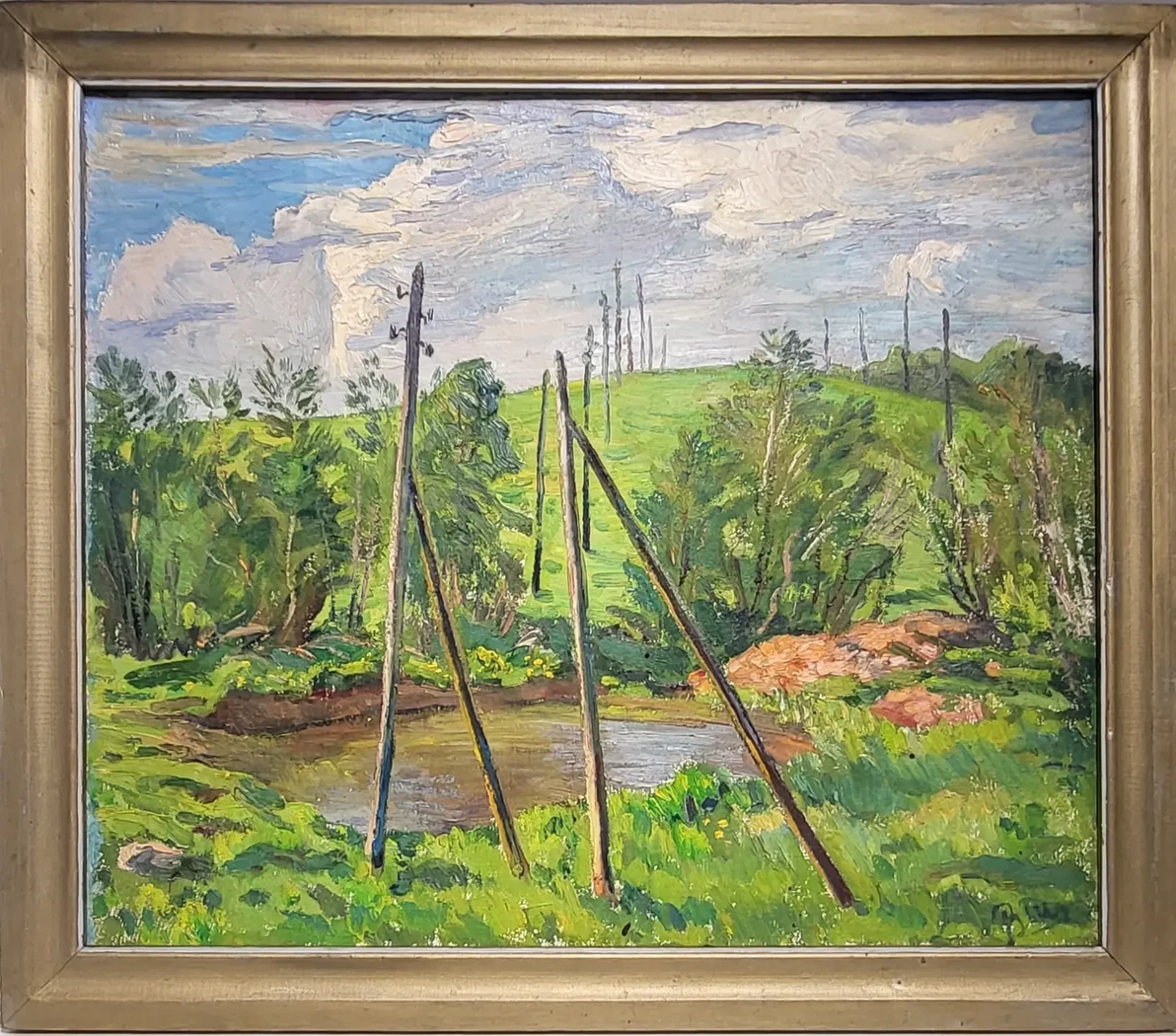 «Столбы», Шаранович Виктор Петрович, художник, купить картину, купить, работы, аукцион, живопись, галерея ОПХ, Bidspirit, бидспирит, магазин