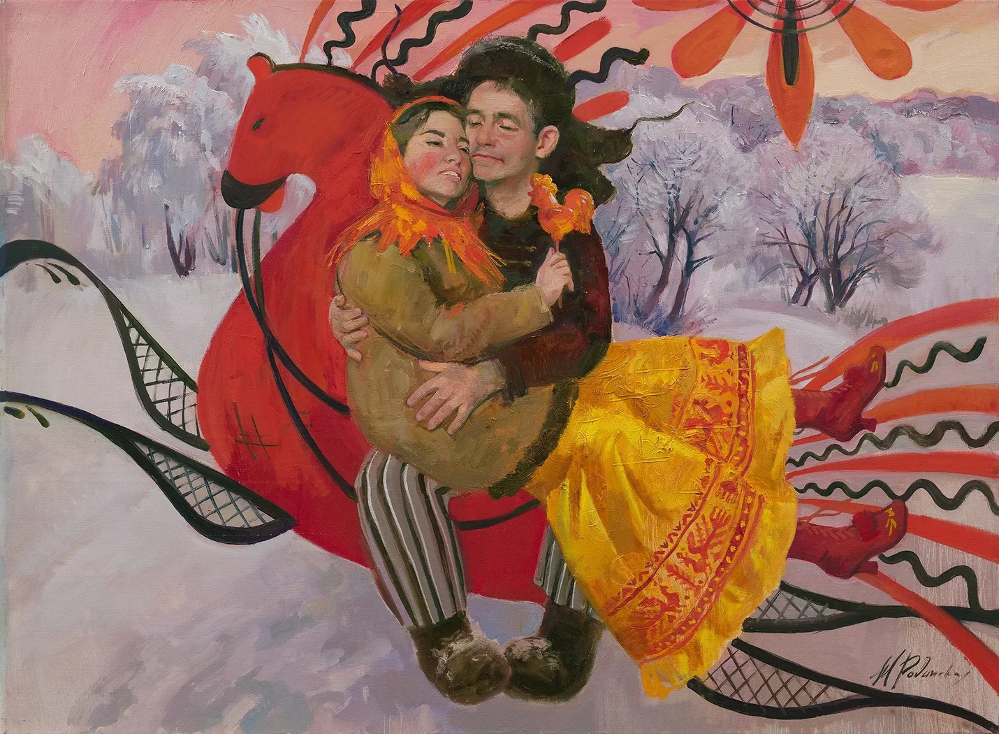 «На красном коне», Родинская Мария, художник, купить картину.