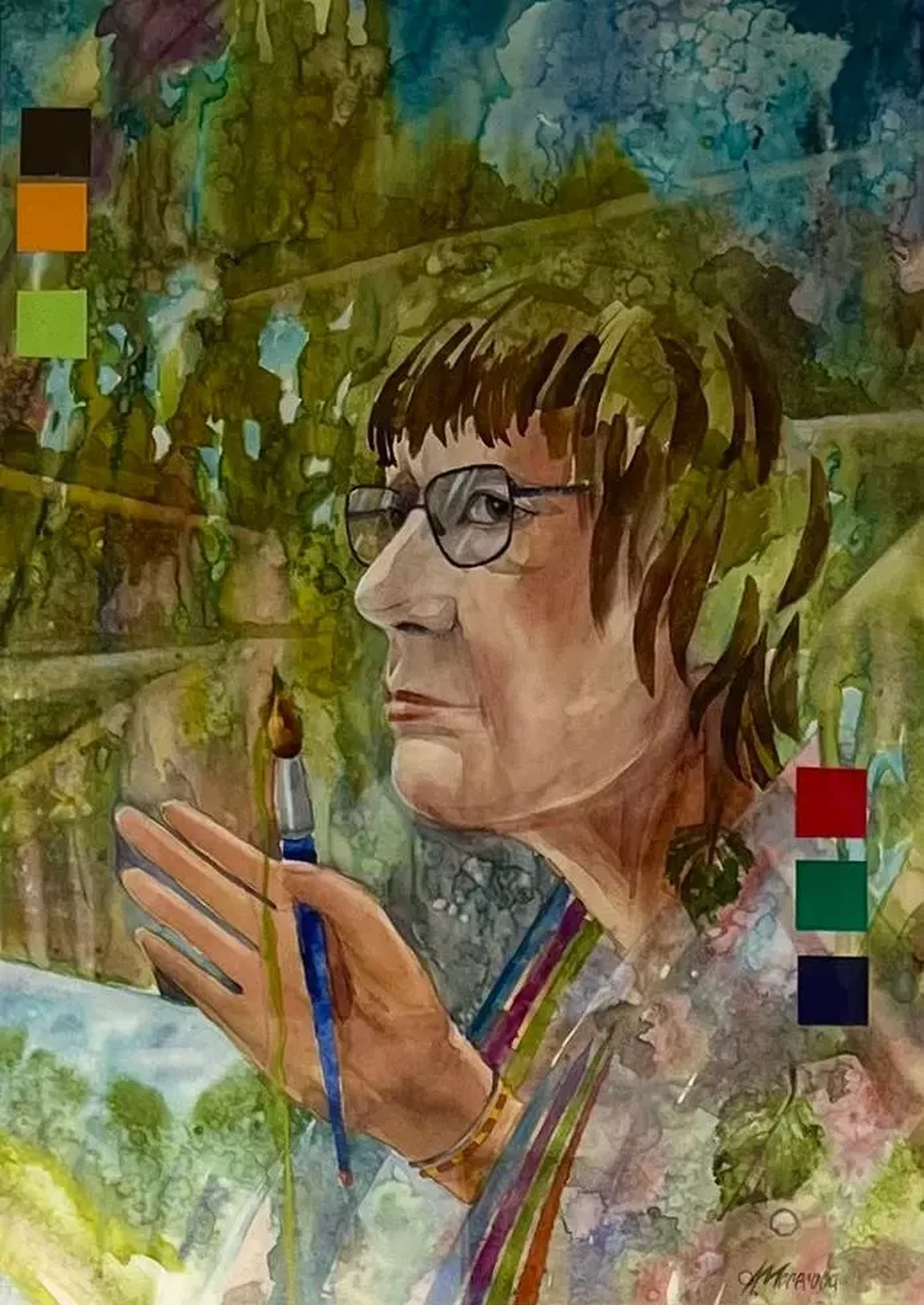 «Автопортрет», Мосесова Альвина Николаевна, художник, живопись, графика, выставка, галерея ОПХ, выставка «Автопортреты» – XXVIII Международного фестиваля искусств «Сергей Осколков и его друзья»