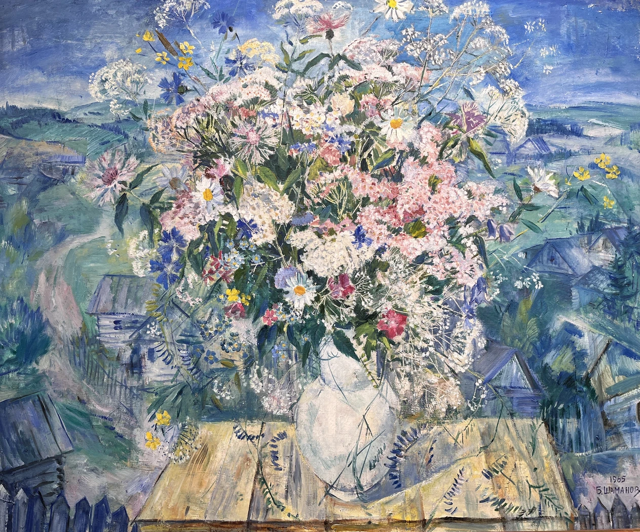 «Цветы. Утро», Шаманов Б.И., картина, живопись