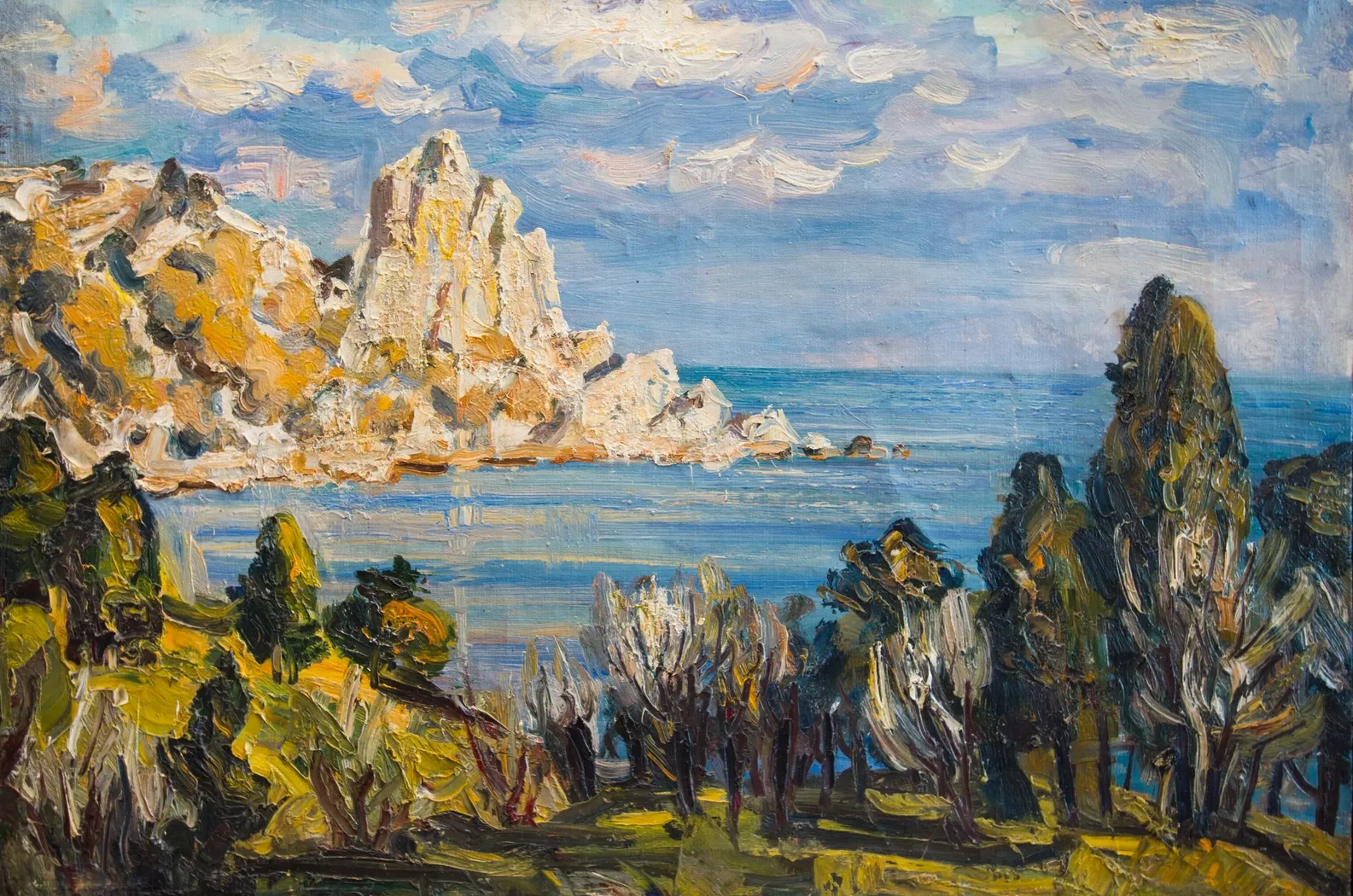 «Крымский пейзаж», Н.Х., художник, купить картину, купить, работы, аукцион, живопись, галерея ОПХ, Bidspirit, бидспирит, магазин, выставка