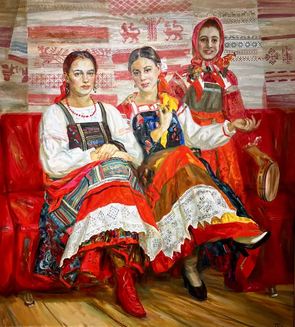 «Красавицы из Опочки», Денисенко Ольга Анатольевна, художник, купить картину, купить, работы, аукцион, живопись, галерея ОПХ, Bidspirit, бидспирит, магазин, выставка