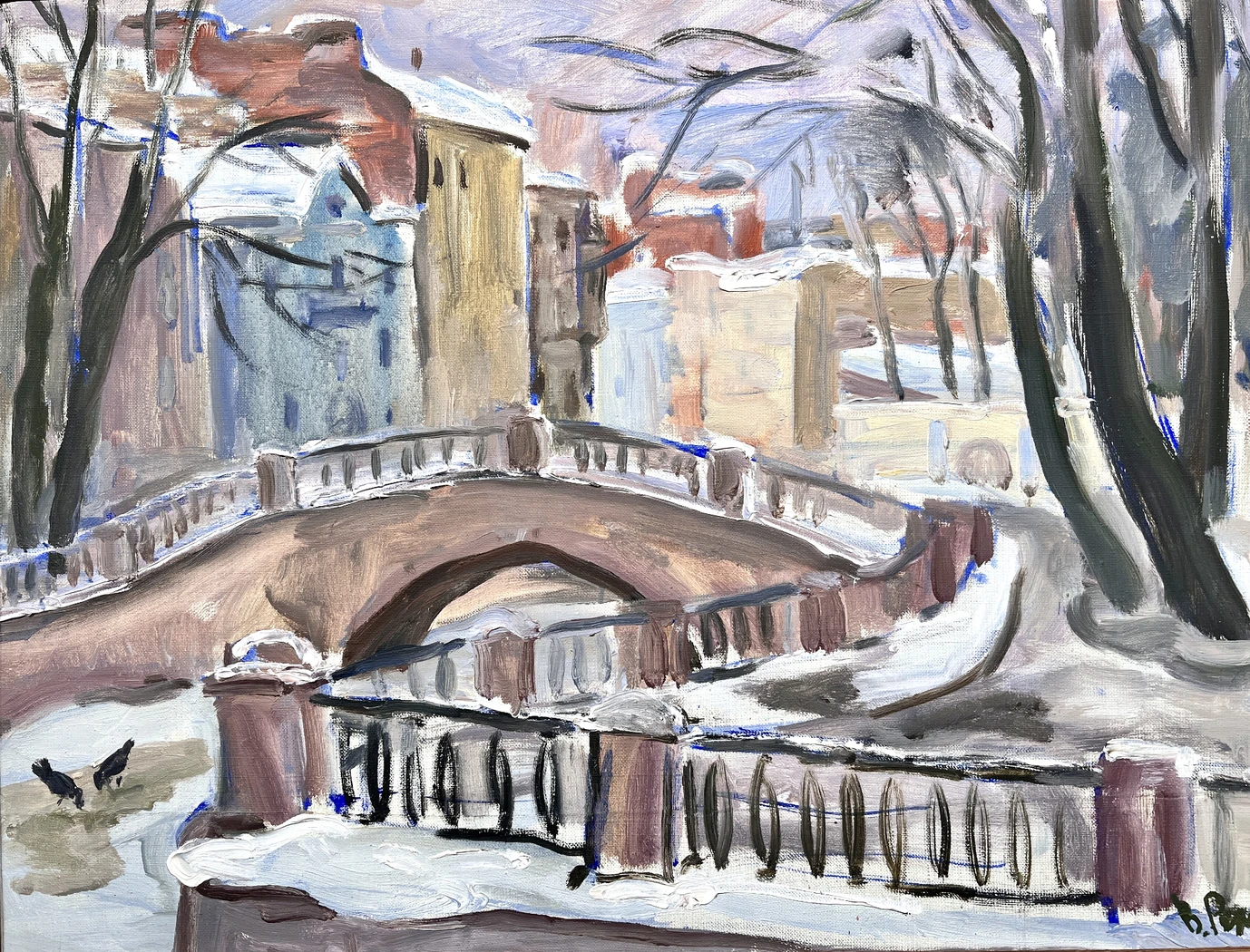 «Санкт-Петербург. Канал зимой», Рахина В.И., картина, живопись