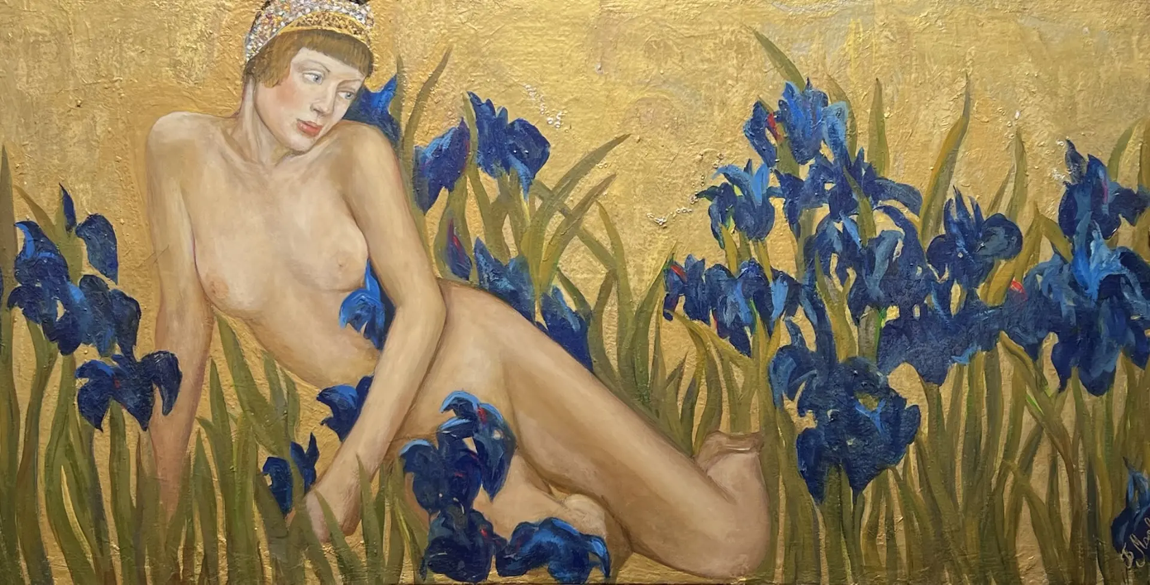 «Ирисы», Матвеева Белла, художник, купить картину, купить, работы, выставка, 22 метаморфозы Серебряного века, галерея ОПХ, аукцион, живопись, бидспирит