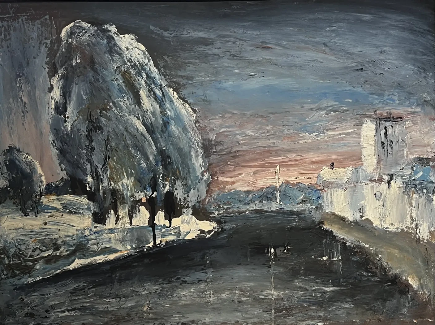 «Река Карповка (Первый снег)», Лукка Валерий Николаевич, художник, купить картину, купить, работу, живопись, аукцион, галерея ОПХ, портрет, соцреализм, бидспирит, Bidspirit
