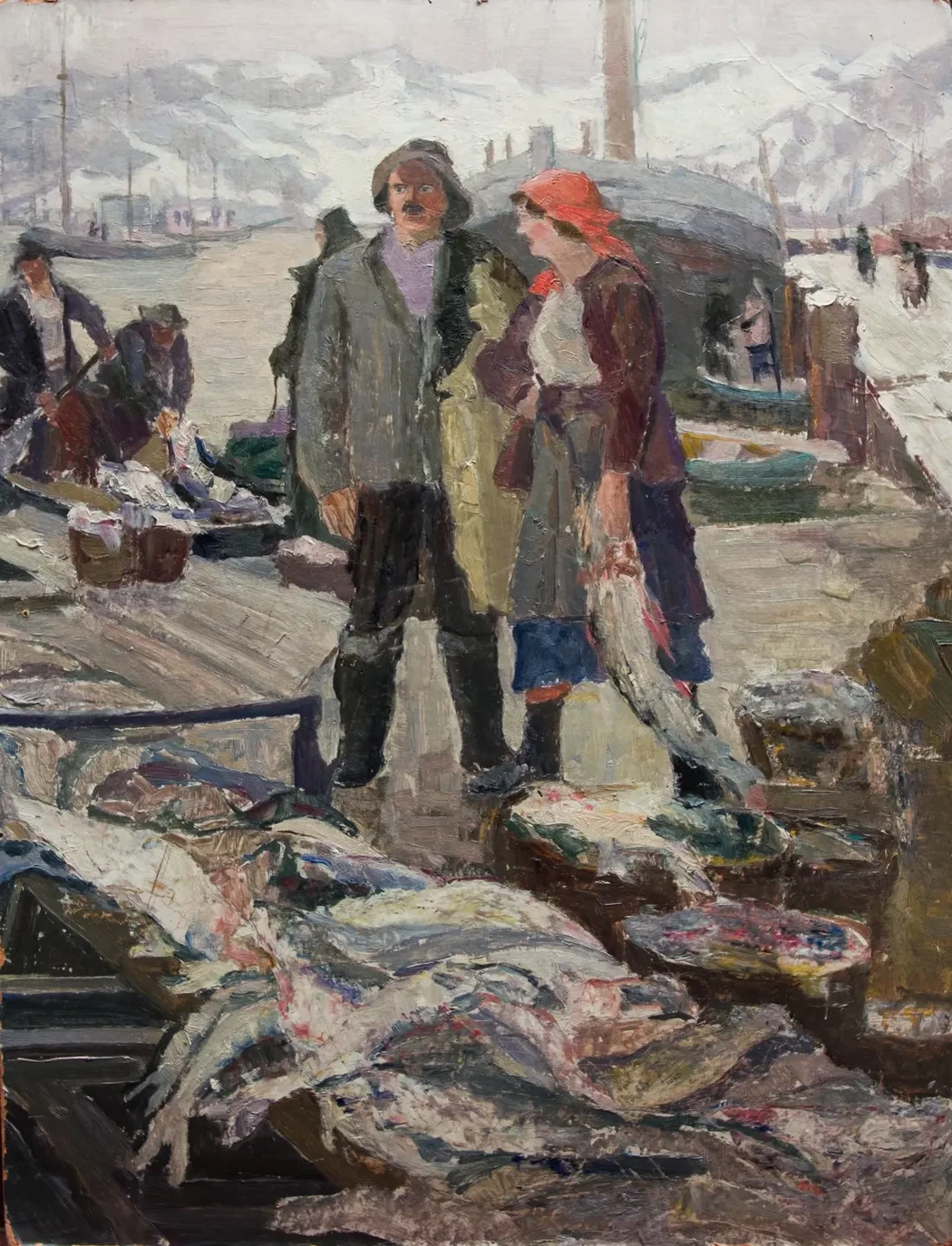 «Рыбаки Севера», Зайцев Александр Дмитриевич, художник, купить картину, купить, работы, аукцион, живопись, галерея ОПХ, Bidspirit, бидспирит, магазин