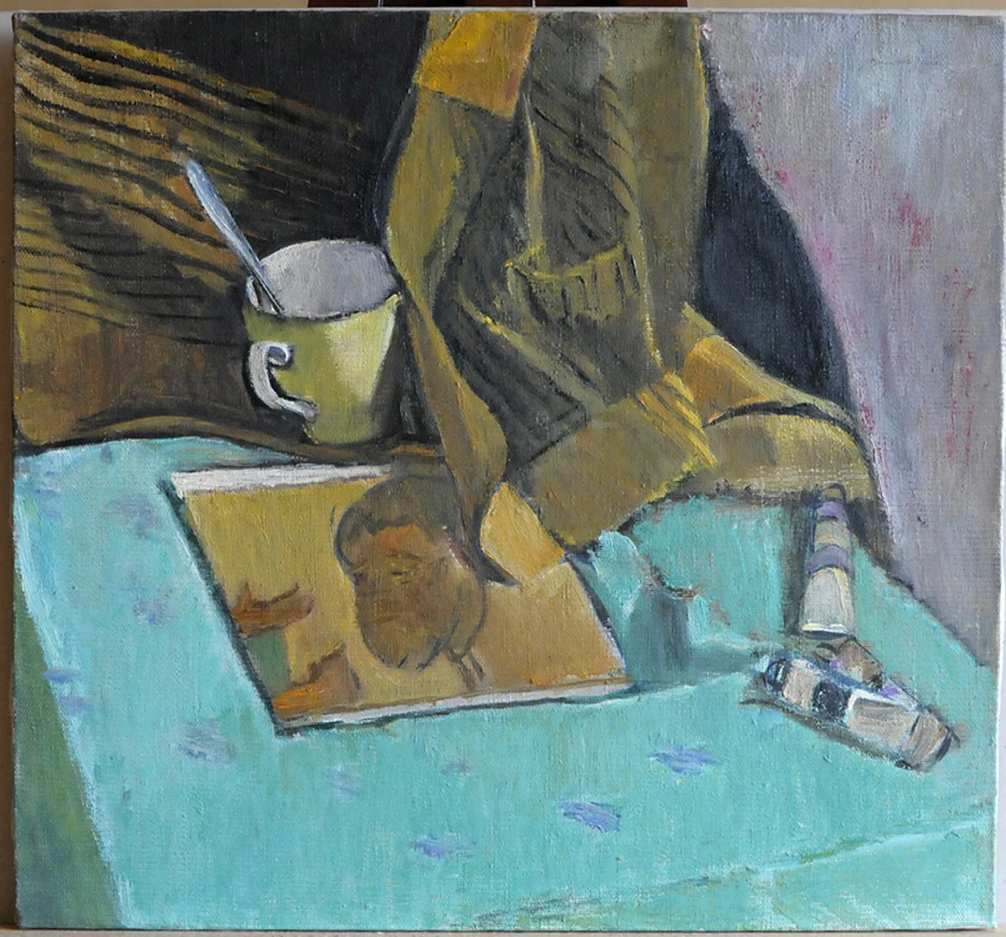 «Натюрморт с книгой и красками», Котьянц Г. В., 1970