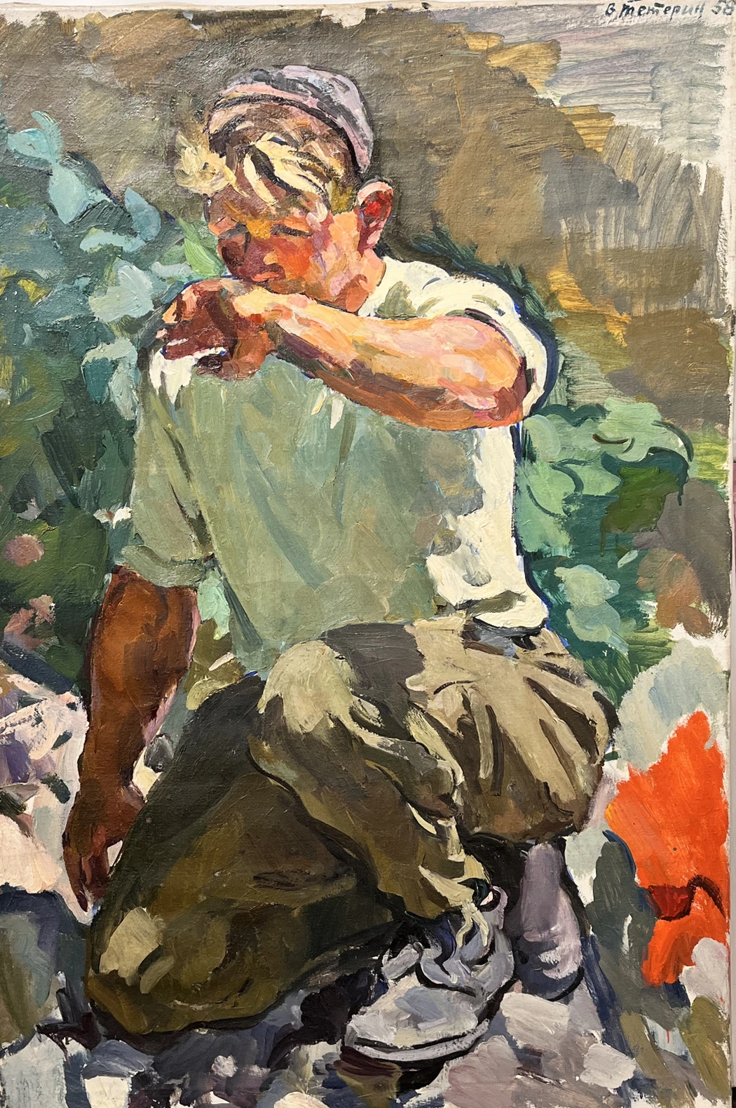 «Рабочий паренёк», Тетерин В.К., картина, живопись