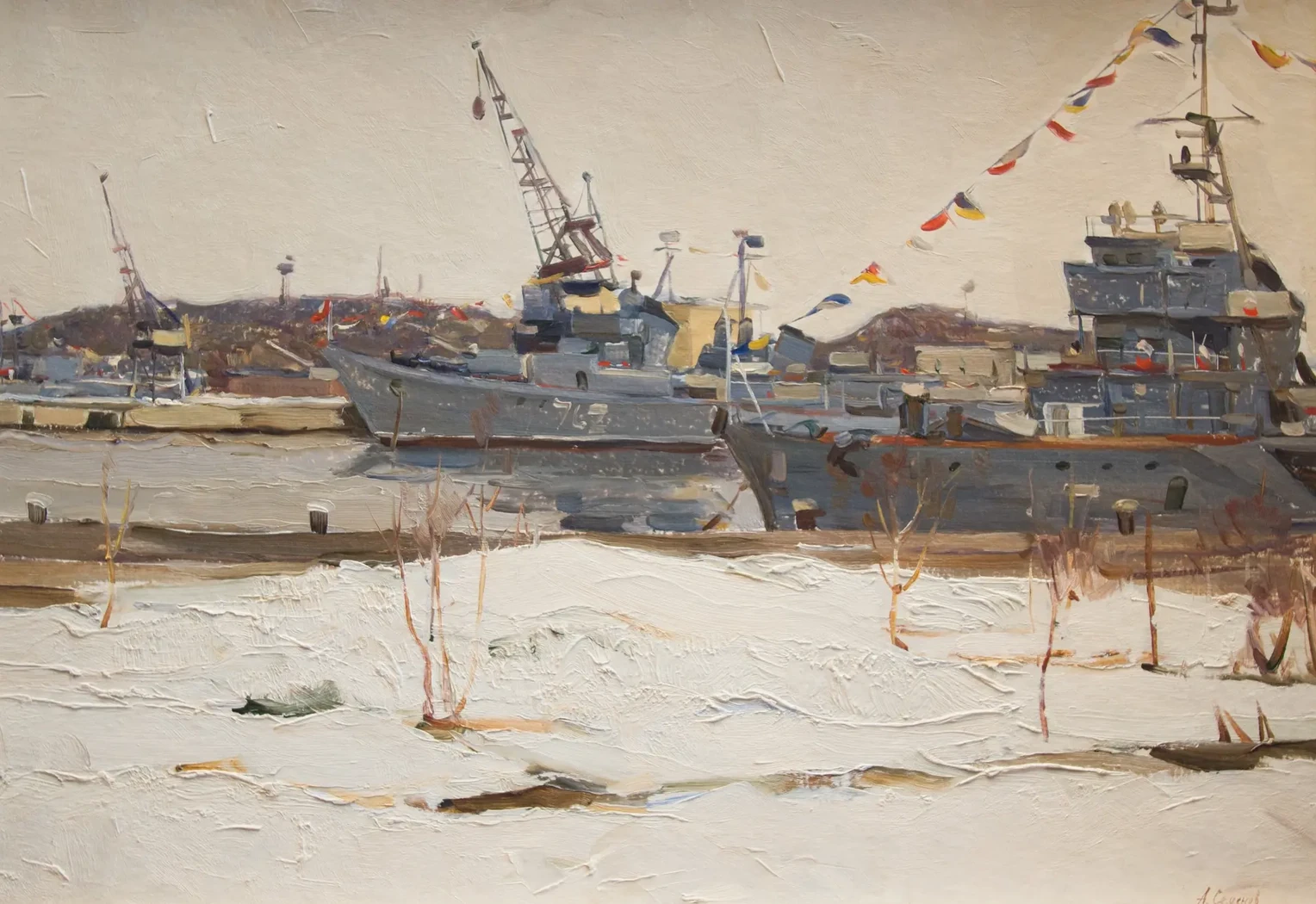 «Военные корабли», Семёнов Александр Михайлович, художник, купить картину, купить, работы, аукцион, живопись, галерея ОПХ, Bidspirit, бидспирит, магазин, выставка