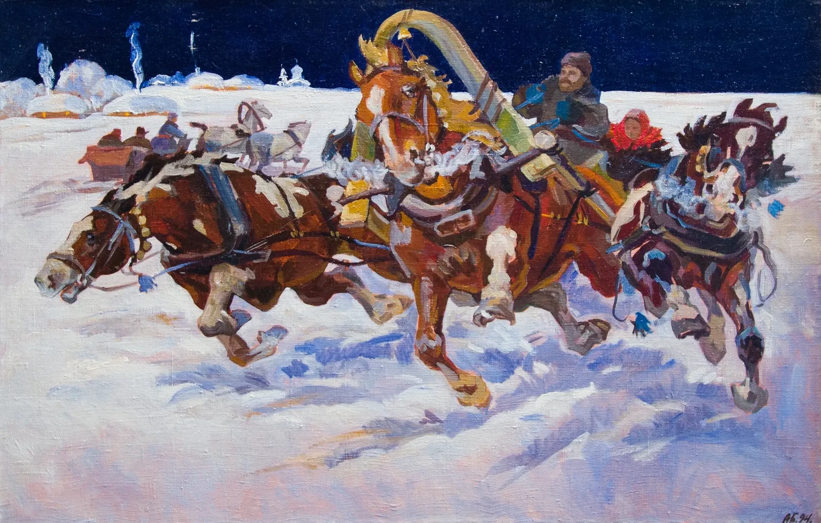 «Тройка», Александров Борис Иванович, художник, купить картину, купить, работы, аукцион, живопись, галерея ОПХ, Bidspirit, бидспирит, магазин, выставка