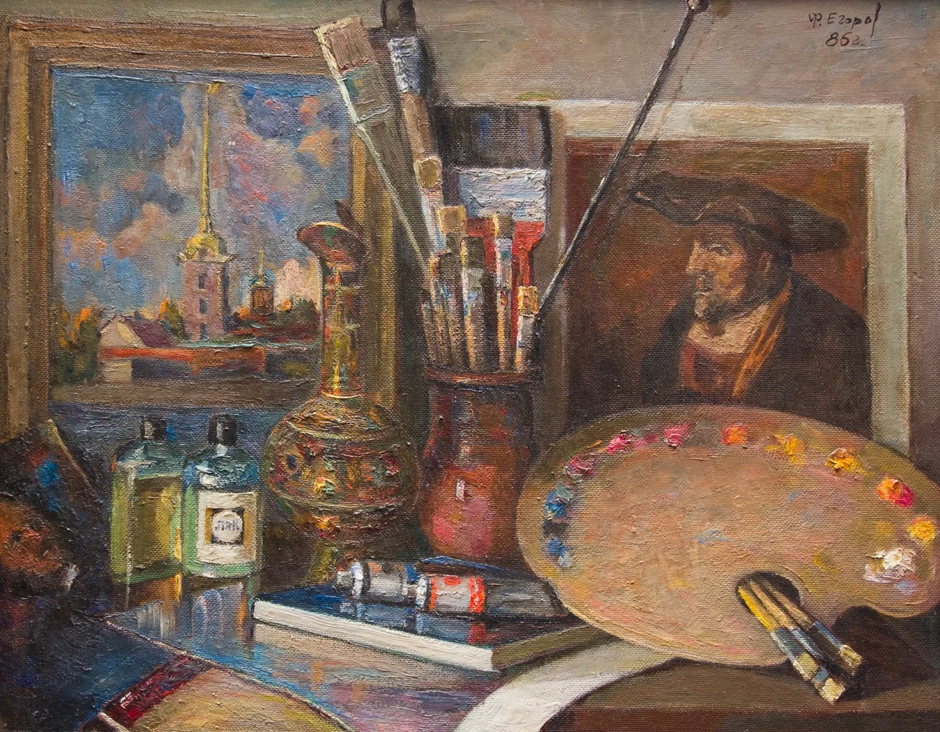 «Уголок художника», Егоров Федор Иванович, художник, купить картину, купить, работы, аукцион, живопись, галерея ОПХ, Bidspirit, бидспирит, магазин, выставка