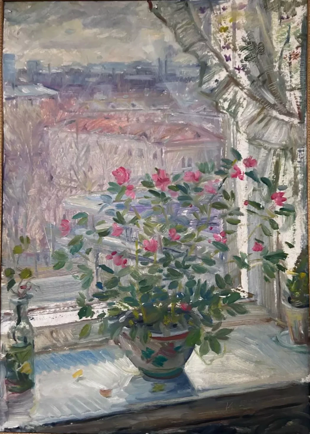 «Горшок бегоний на окне», Ярославцев Иннокентий Петрович, художник, купить картину