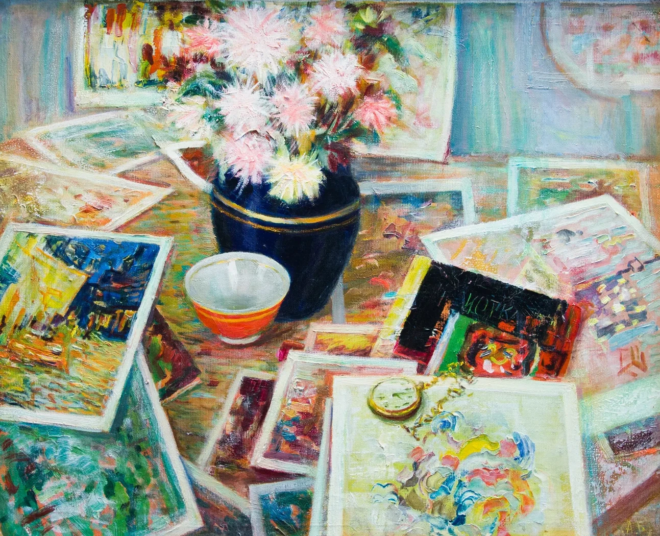 «Цветы и книги», Белецкий Александр Павлович, художник, купить картину, купить, работы, аукцион, живопись, галерея ОПХ, Bidspirit, бидспирит, магазин, выставка