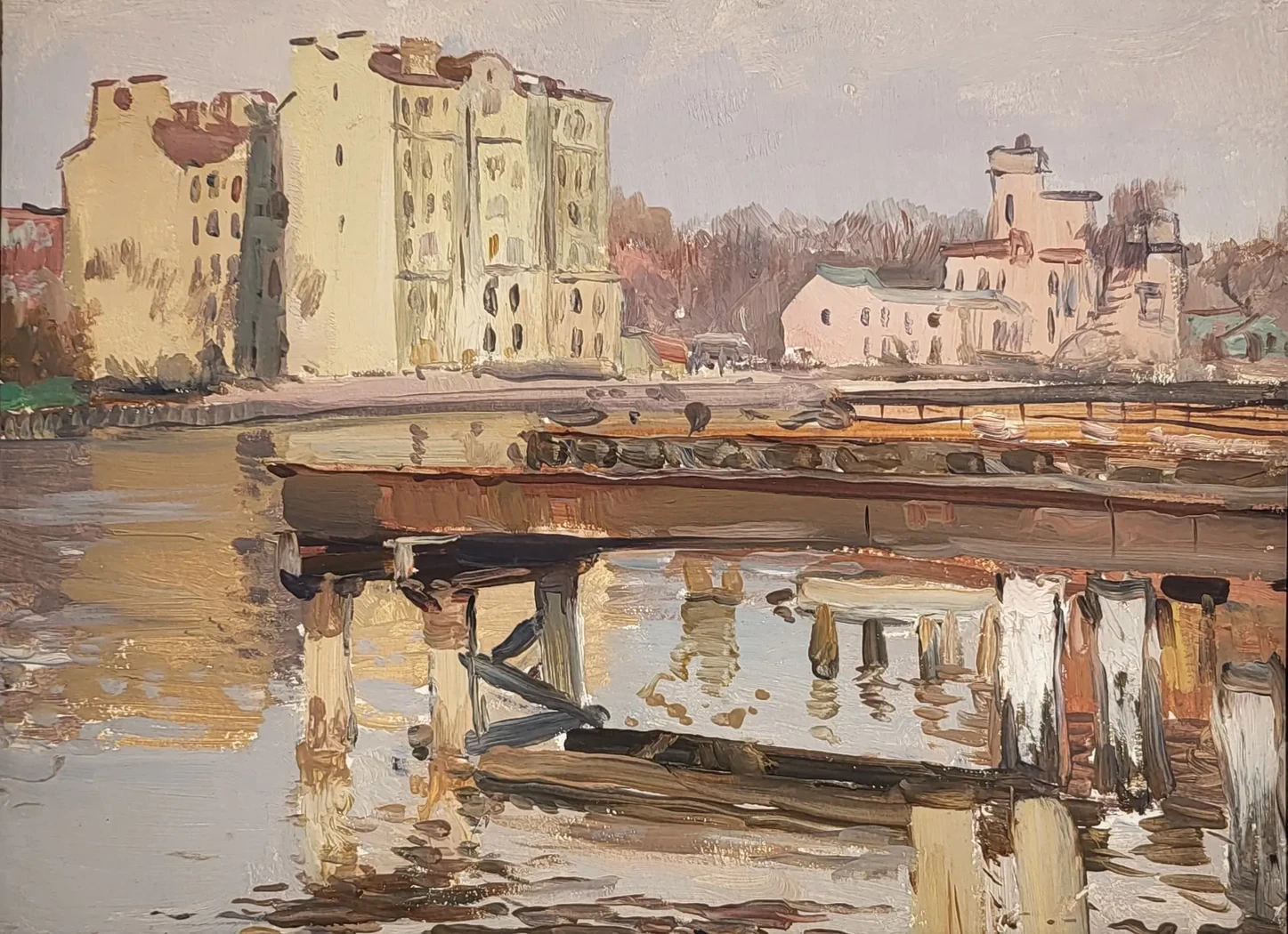 «Весна в Питере», Хухров Юрий Дмитриевич, художник, купить картину, купить, работы, аукцион, живопись, галерея ОПХ, Bidspirit, бидспирит, магазин