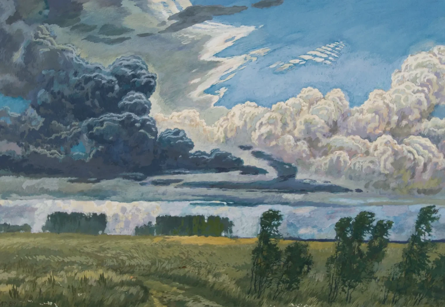 «Беспокойное небо», Гержедович Игорь Владимирович, художник, купить картину, купить, работы, аукцион, живопись, галерея ОПХ, Bidspirit, бидспирит, магазин, выставка