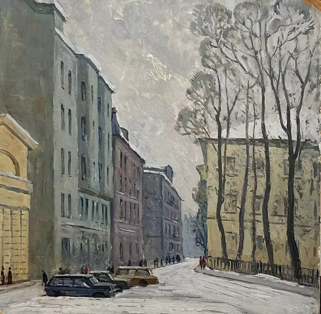 «Проспект Щорса», Падва Ефим Давыдович, художник, купить картину, купить работы, галерея ОПХ, выставка «Мастерская - Ленинград» Ефим Падва и его любимый город