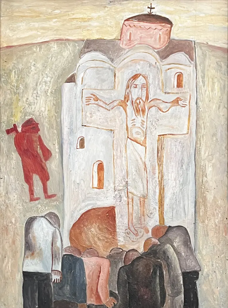 «Распятие», Кондратьев Дмитрий Сергеевич, художник, купить картину, купить, работы, живопись, галерея ОПХ, аукцион, бидспирит, Bidspirit
