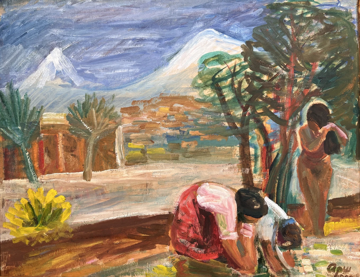 «У ручья»,Аршакуни З.П., картина, живопись