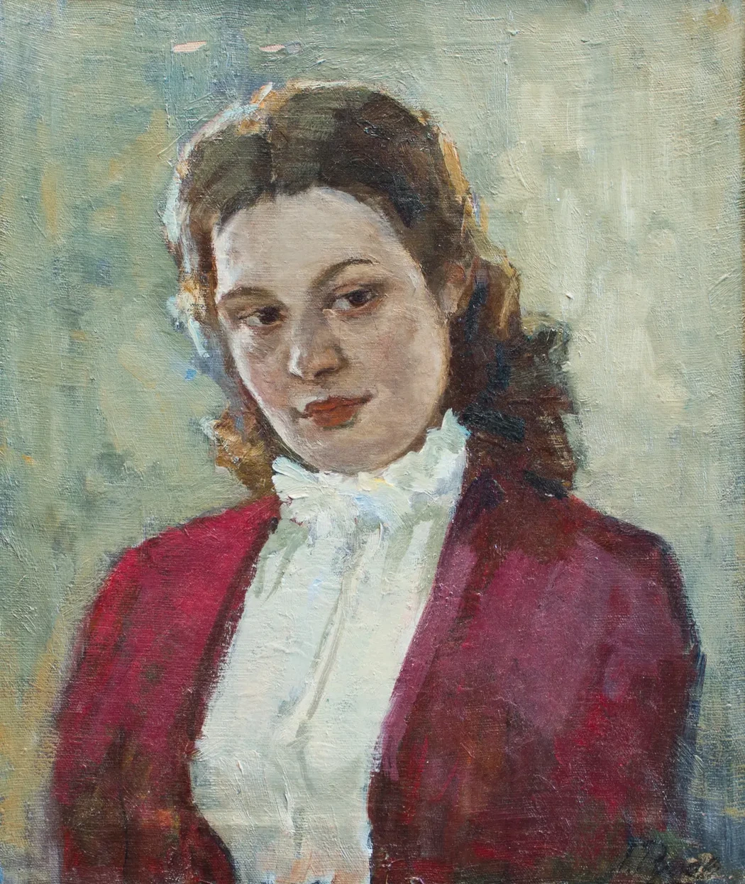 «Женский портрет», Русов Лев Александрович, художник, купить картину, купить, работу, живопись, аукцион, галерея ОПХ, портрет, соцреализм, бидспирит, Bidspirit