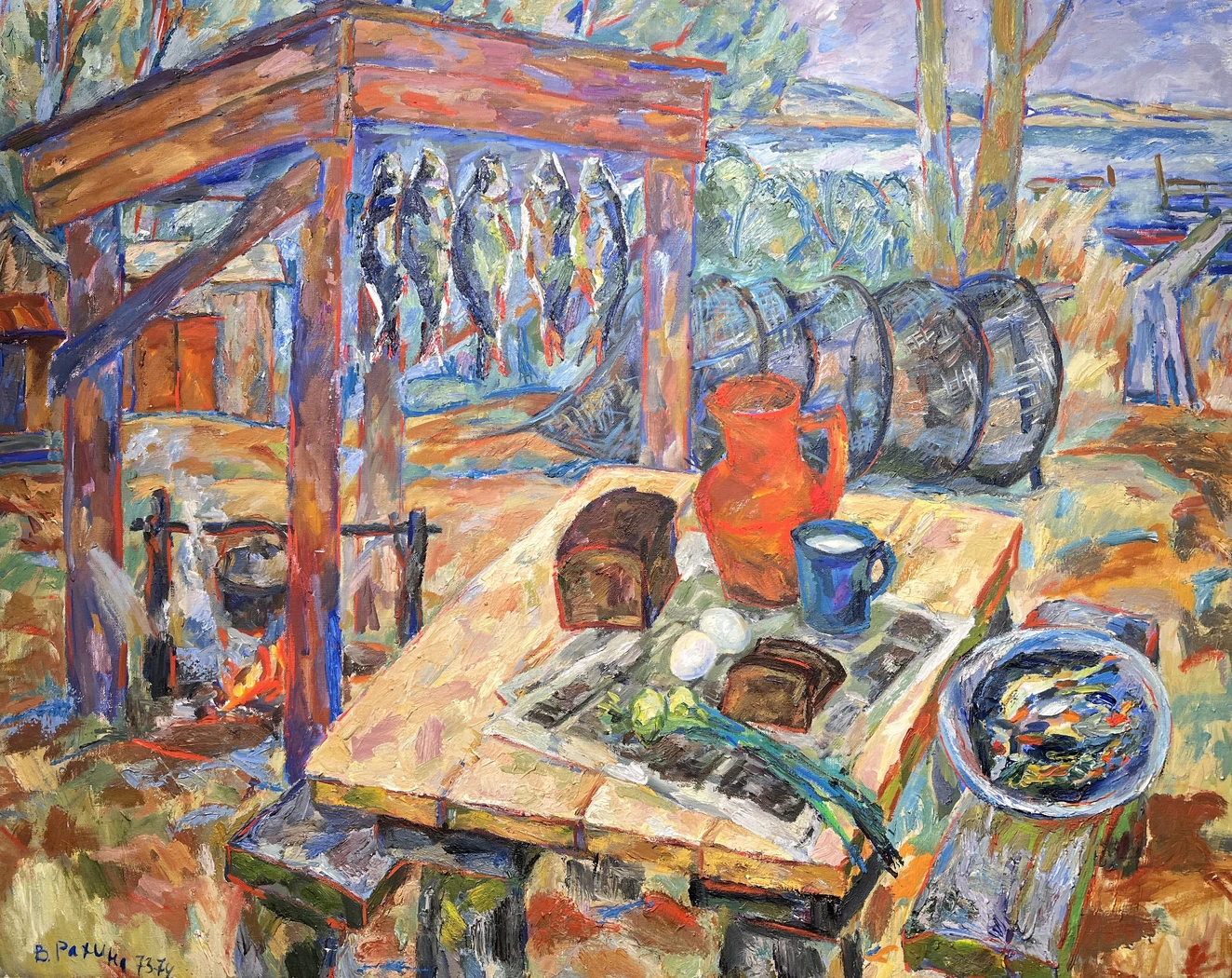 «У озера»,Рахина В.И., картина, живопись