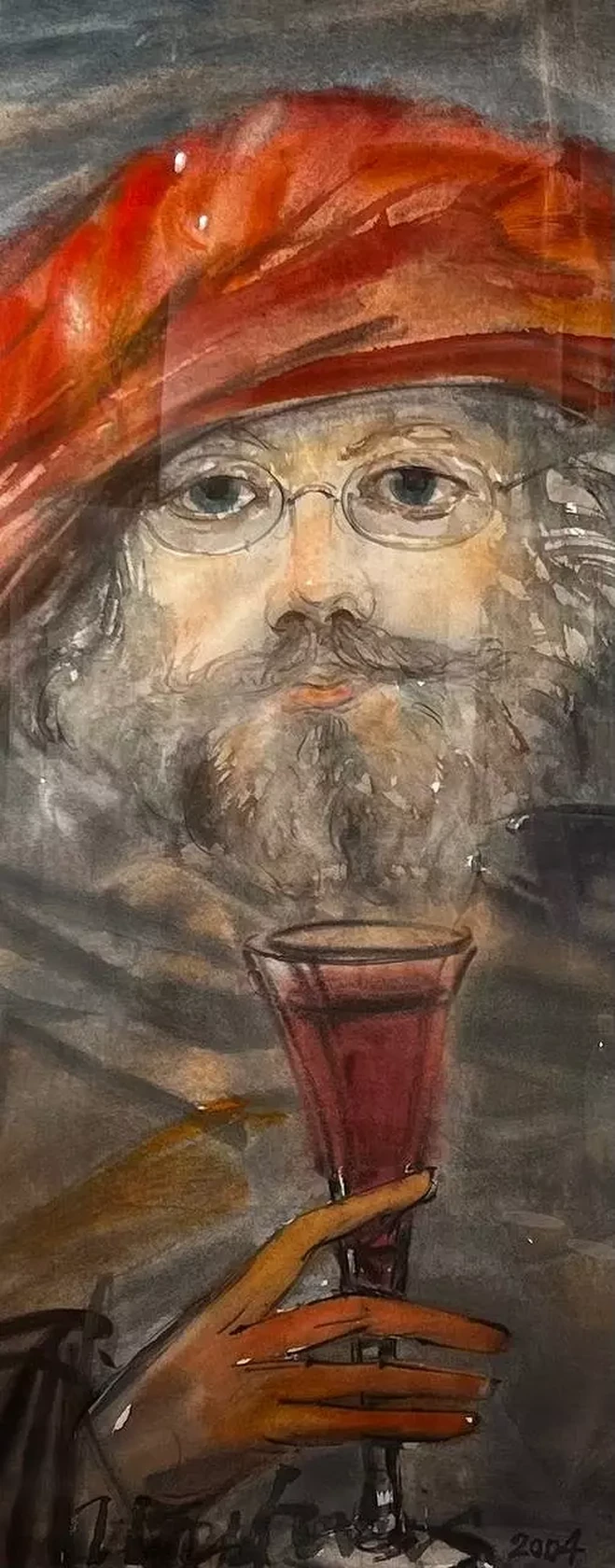«Автопортрет в красном берете», Шевчик Юрий Дмитриевич, художник, живопись, графика, выставка, галерея ОПХ, выставка «Автопортреты» – XXVIII Международного фестиваля искусств «Сергей Осколков и его друзья»