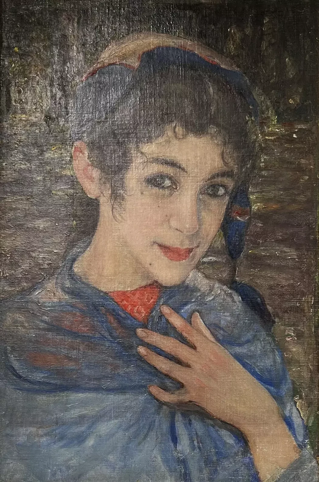 «Портрет девушки в голубом платке (Тася Долинская)», Вахрамеев Александр Иванович, художник, купить картину